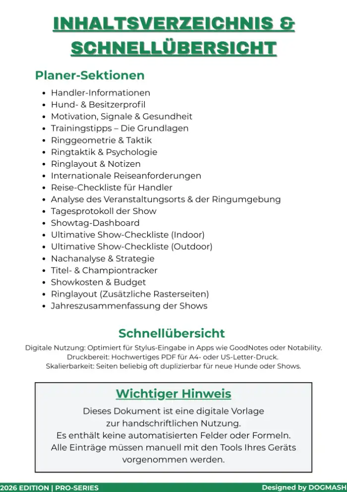 Vorschauseiten des DOGMASH Breeder Handler Pro Bundles