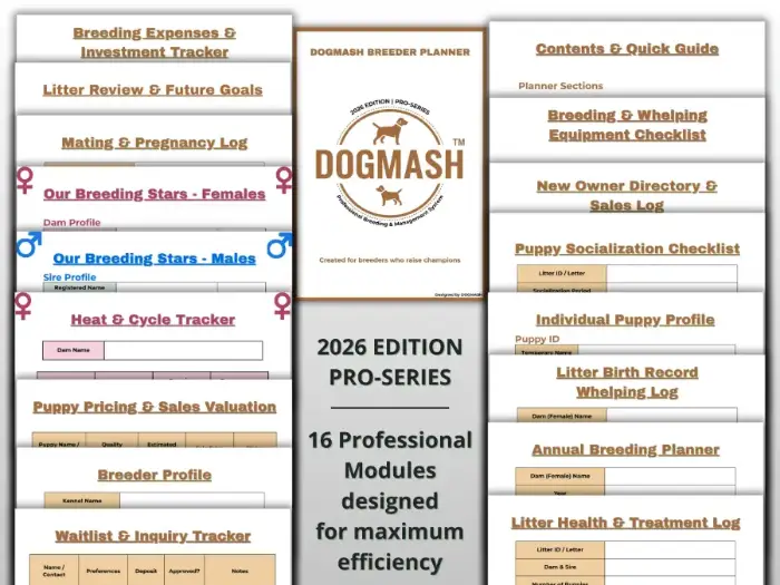 Dog Breeder Planner Pro - Whelping Log and Kennel Management