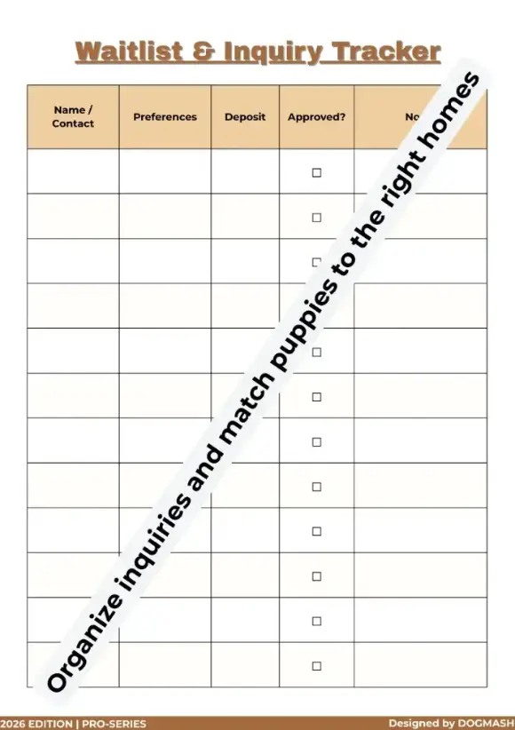 Puppy Buyer Waitlist and Inquiry Tracker