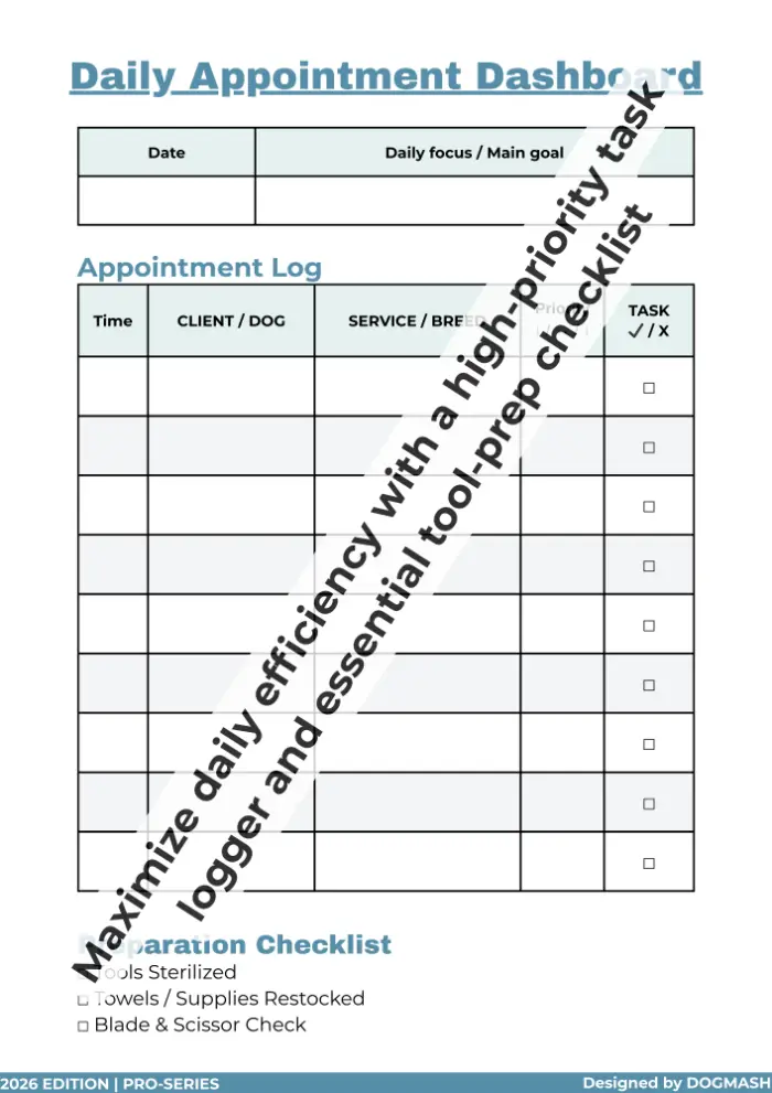 Dog Grooming Consent and Liability Release Form
