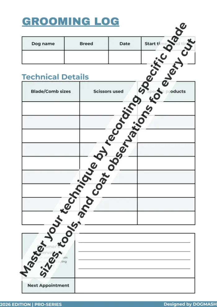 Daily Dog Grooming Appointment Dashboard and Checklist