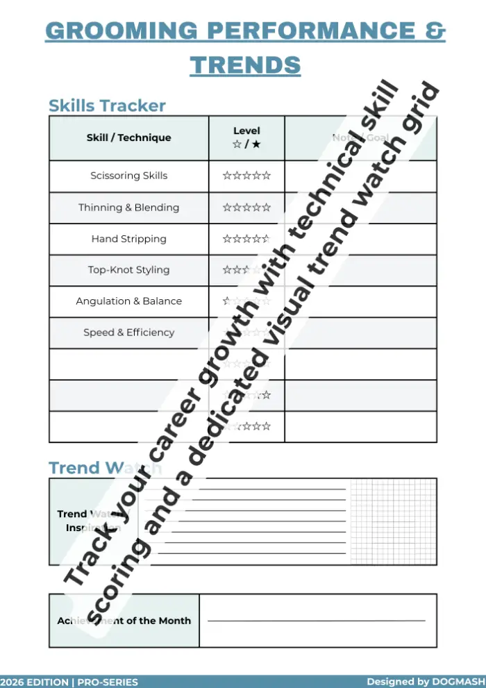 Grooming Equipment and Clipper Maintenance Log