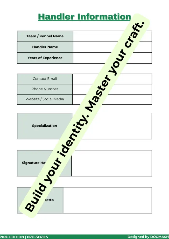 Dog Show Calendar Overview and Planning Template